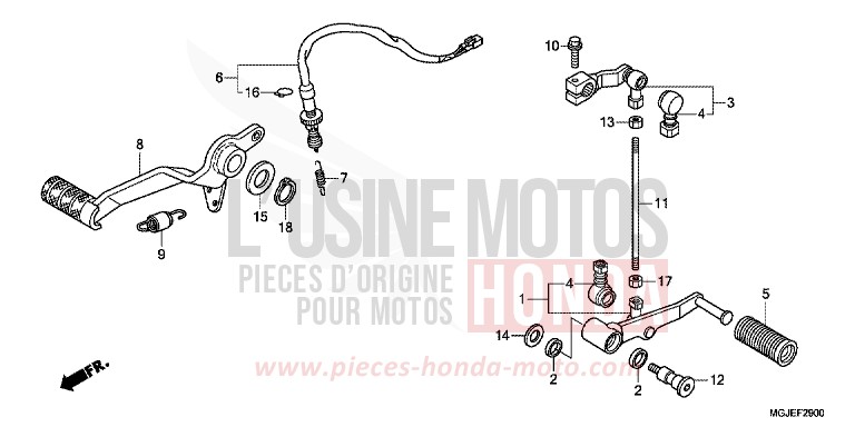 PEDALE de CBF1000F ABS SWORD SILVER METALLIC (NHA95) 2012
